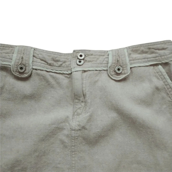 Point Zero A-Line Skirt  Neutral Tan Beige Raw Embroidery 11/12 - Picture 2 of 9